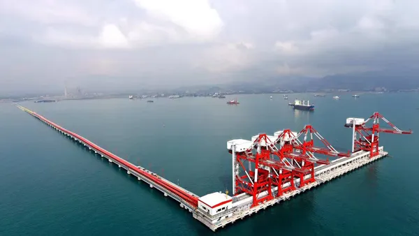 Colorful Pipe Belt Conveyor Project at the Port of Java, Indonesia